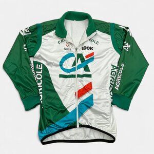 Nalini 90's Credit Agricole Insulated Winter Cold Cycling Jacket Jersey Men's M